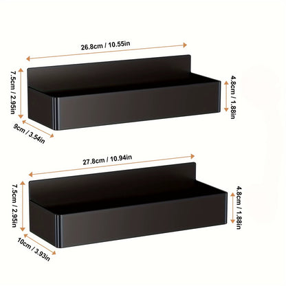 2Pcs/4Pcs Magnetic Storage Rack, No-Drill Wall Mounted Shelf for Kitchen & Bathroom. Multipurpose & Space-Saving Organizer.