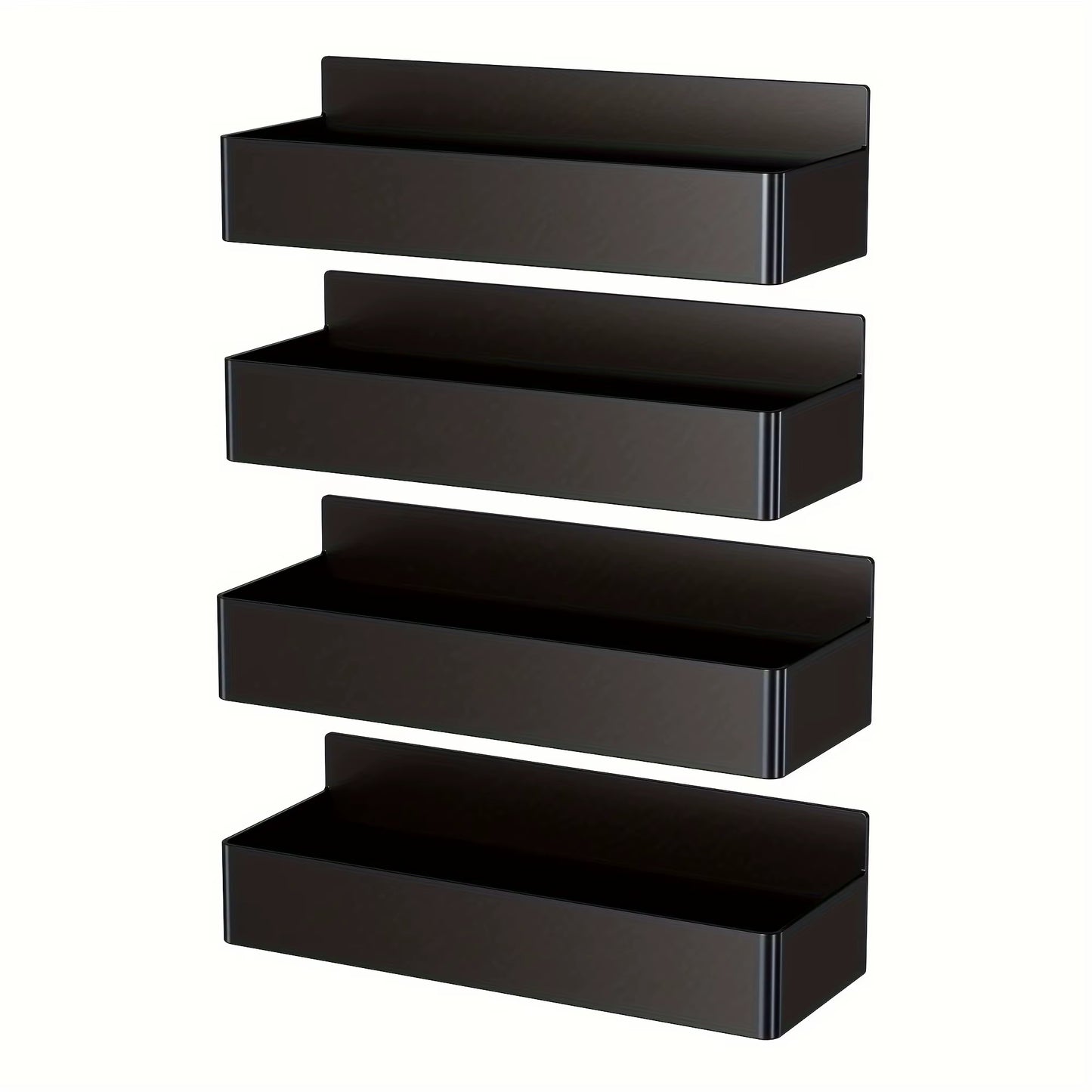 2Pcs/4Pcs Magnetic Storage Rack, No-Drill Wall Mounted Shelf for Kitchen & Bathroom. Multipurpose & Space-Saving Organizer.