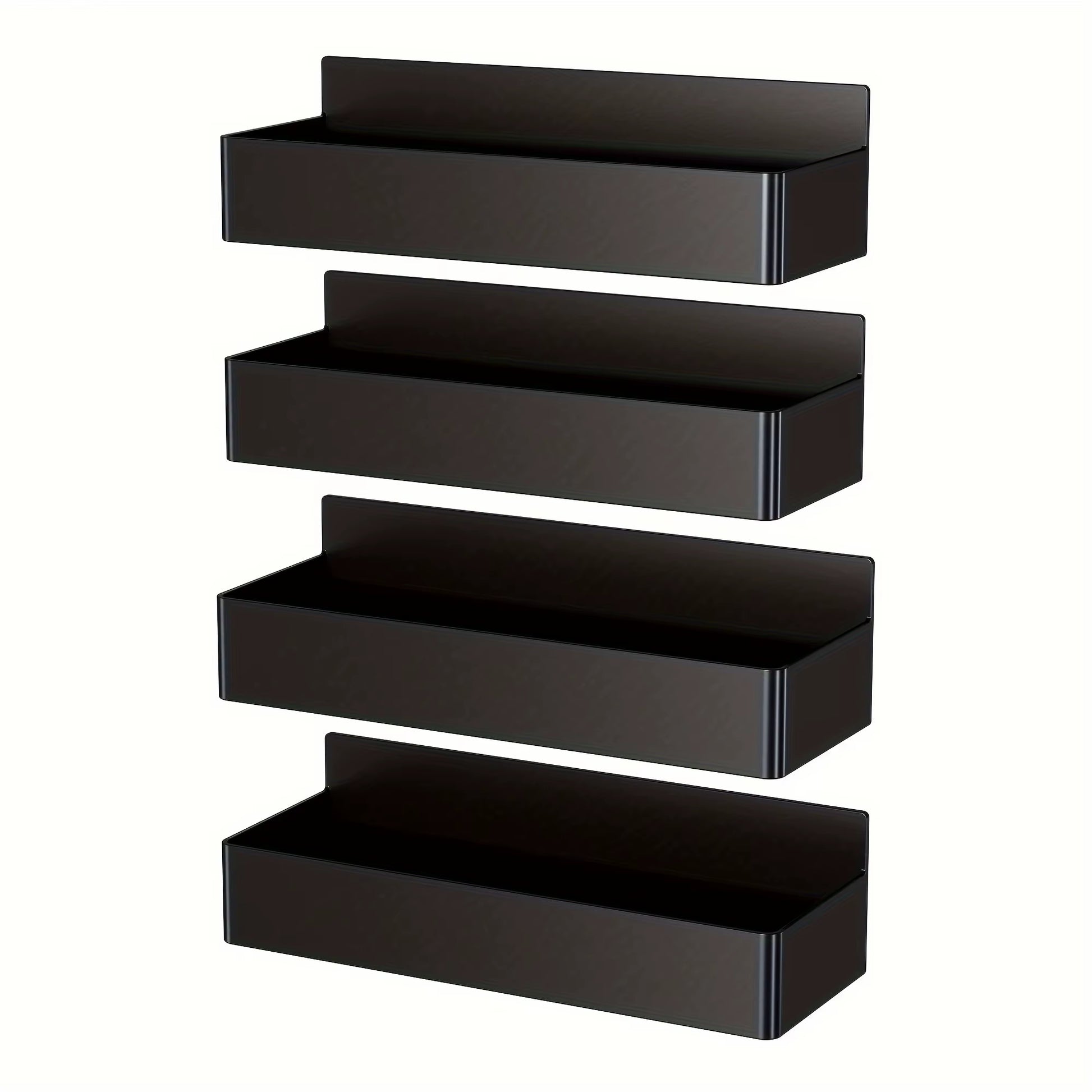 2Pcs/4Pcs Magnetic Storage Rack, No-Drill Wall Mounted Shelf for Kitchen & Bathroom. Multipurpose & Space-Saving Organizer.