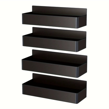 2Pcs/4Pcs Magnetic Storage Rack, No-Drill Wall Mounted Shelf for Kitchen & Bathroom. Multipurpose & Space-Saving Organizer.